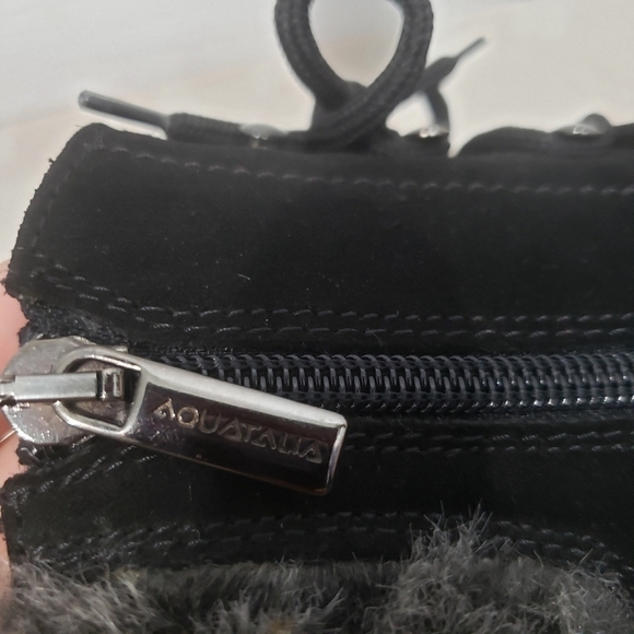 Aquatalia Women's Weatherproof Marvel Fur Trim Lace up Ankle Booties Siz… - Picture 7 of 13